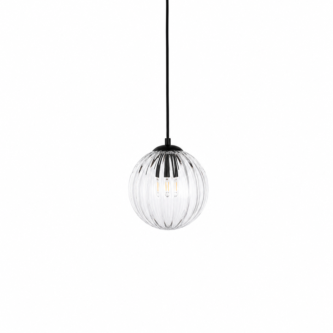 Clear glass pendant light on a white background glass pendant luxury handmade